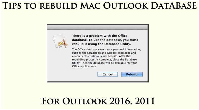 Microsoft database utility cannot rebuild mac pro